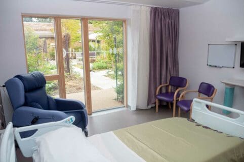 Recliner Chair 1 Room on IPU with view to garden