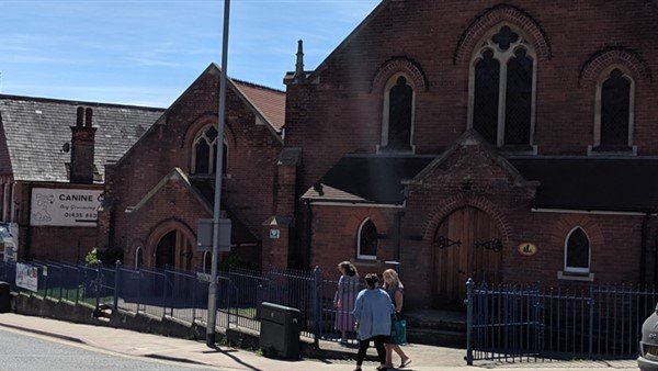 Union Church Heathfield building and street scene