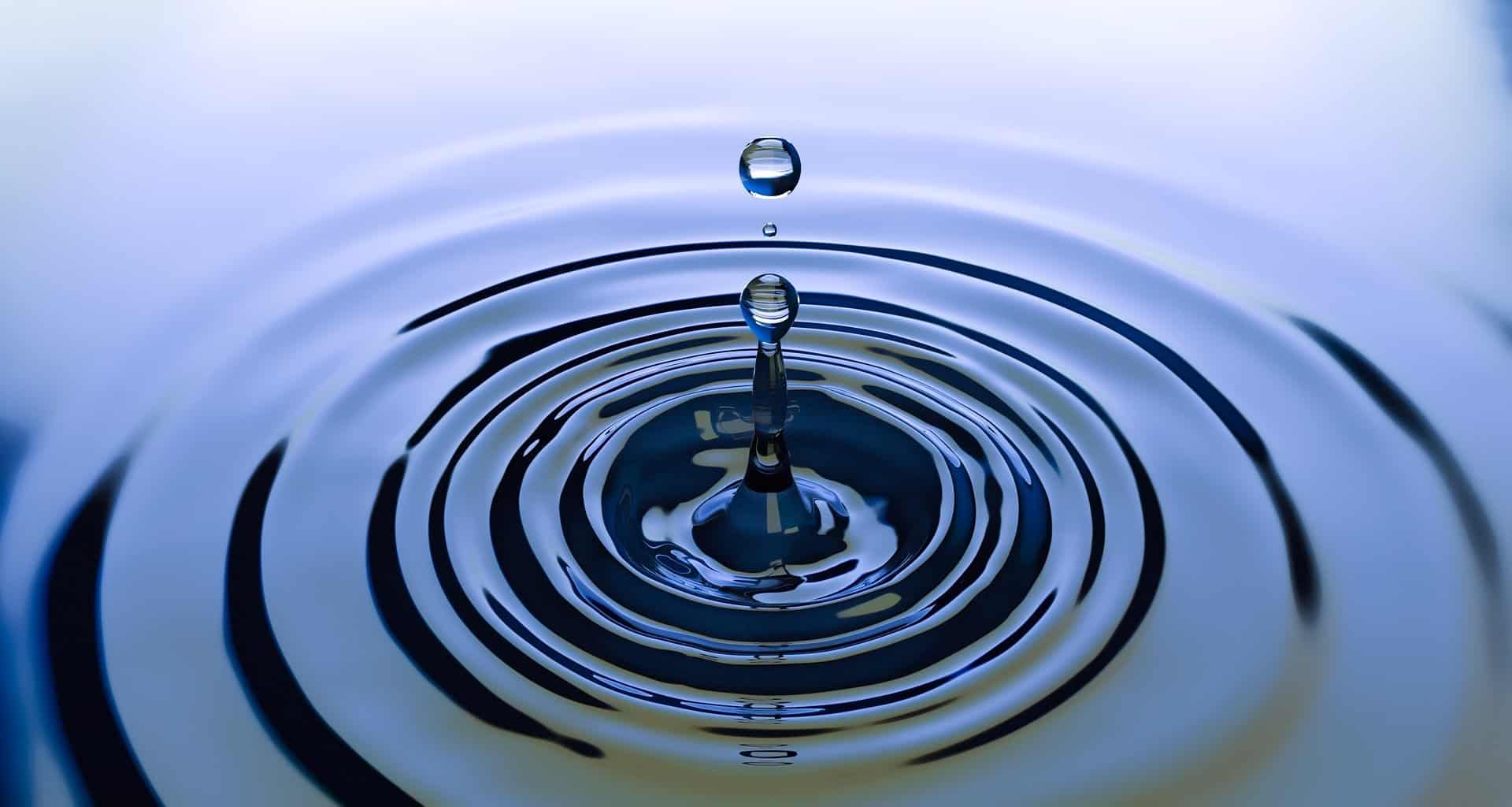 Water drop and ripples