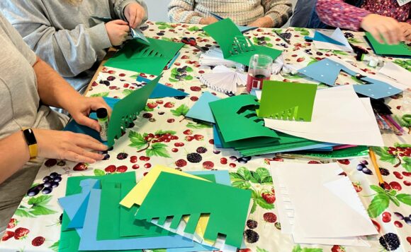 image of people making cards