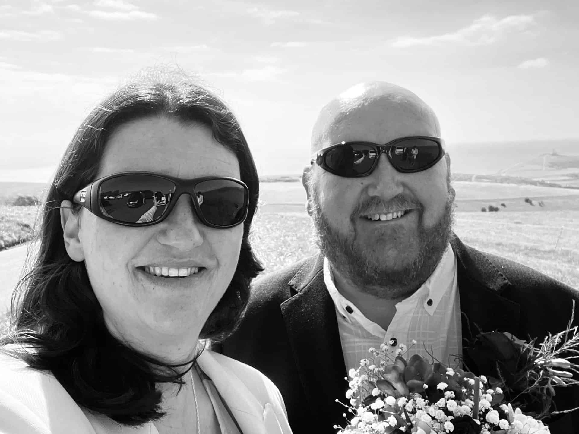 Helen and Andy on their wedding day
