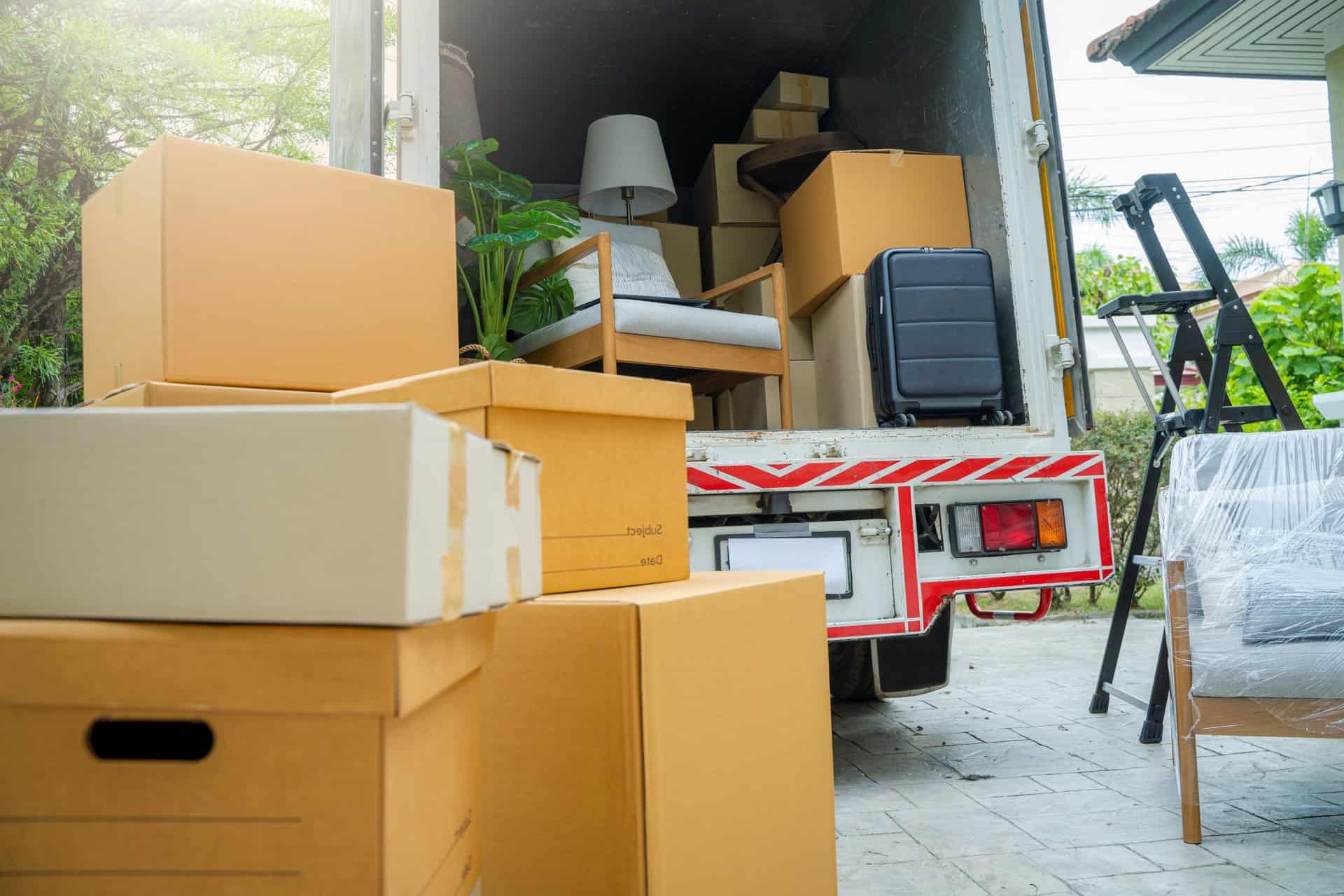 boxes in van