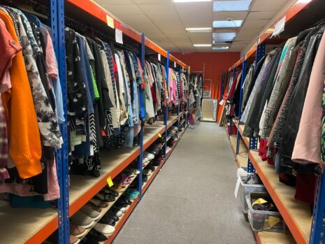 clearance shop clothes on racks