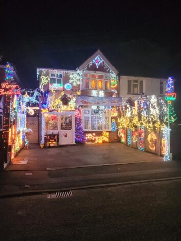 christmas lights on house