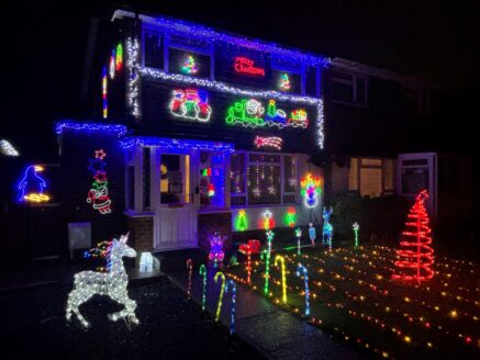 christmas lights on house